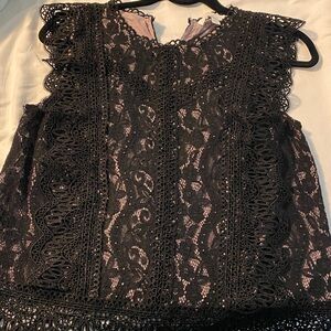 Eri & Ali Black lace sleeveless blouse, Small, Perfect condition